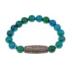 Браслет с 9-глазой бусиной Дзи и синт. камнем Хризоколла BSDS-23-21