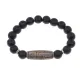 Браслет с 9-глазой бусиной Дзи и синт.камнем Шунгит BSDS-23-24