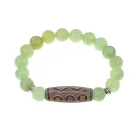 Браслет с 6-глазой бусиной Дзи и синт.камнем Оникс BSDS-24-26