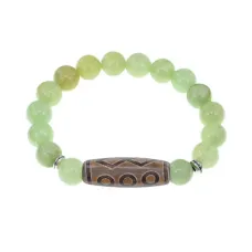 Браслет с 6-глазой бусиной Дзи и синт.камнем Оникс BSDS-24-26