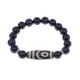 Браслет с 2-глазой бусиной Дзи и синт.камнем Синий авантюрин BSDS-26-02