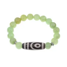 Браслет с 2-глазой бусиной Дзи и синт.камнем Оникс BSDS-26-26