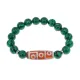 Браслет с 9-глазой бусиной Дзи и синтетическим камнем Малахит BSDS-27-12