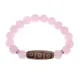 Браслет с 9-глазой бусиной Дзи и нат.камнем Розовый кварц BSDS-28-15