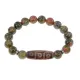 Браслет с 9-глазой бусиной Дзи и нат.камнем Унакит BSDS-28-20