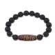 Браслет с 9-глазой бусиной Дзи и синтетическим камнем Шунгит BSDS-28-24