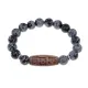 Браслет с 9-глазой бусиной Дзи и нат.камнем Снежный обсидиан BSDS-29-14