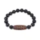 Браслет с 9-глазой бусиной Дзи и нат.камнем Черный агат BSDS-29-23