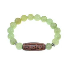 Браслет с 9-глазой бусиной Дзи и синтетическим камнем Оникс BSDS-29-26