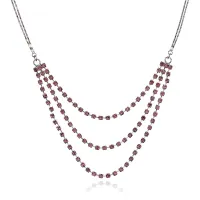 Колье со стразами, цвет розовый UG003