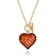 Кулон Поцелуй со стразами UG005