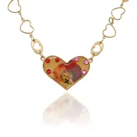 Кулон Маска в сердце со стразами UG006