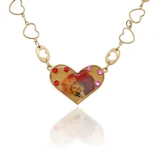 Кулон Маска в сердце со стразами UG006