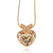 Кулон Сердце со стразами, цвет золотой UG010-1