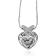 Кулон Сердце со стразами, цвет серебряный UG010-2