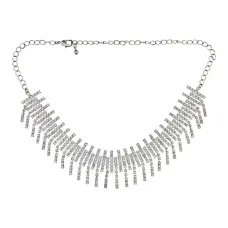 Колье со стразами, цвет серебряный UG013