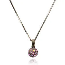 Кулон Шар со стразами, цвет розовый UG025-02