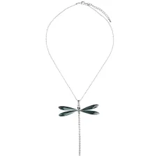 Кулон Бабочка со стразами темный UG030-01