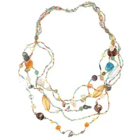 Бусы Перламутр с кристаллами UG072