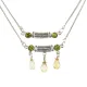 Колье со стразами и камнями, цвет зеленый UG097-02