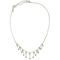 Колье со стразами, цвет желтый UG098-03