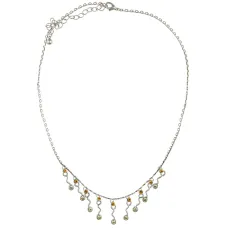 Колье со стразами, цвет желтый UG098-03