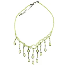 Колье с кристаллами, цвет зеленый UG118