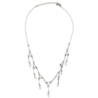 Колье с крупными кристаллами, цвет голубой UG119