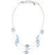 Колье из жемчуга и кристаллов, цвет голубой UG125-02