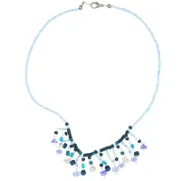 Колье из бисера и кристаллов, цвет темно-синий UG127