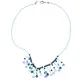 Колье из бисера и кристаллов, цвет темно-синий UG127