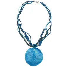 Колье Раковина, цвет синий UG197