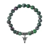 Браслет Череп быка (сила, мужество, защита), Цоизит BSP-26-2076