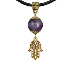 Амулет Хамса (от сглаза и зла), аметист MKAG-21-0001