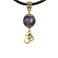 Амулет Ом (защита, духовное развитие), аметист MKAG-21-0013