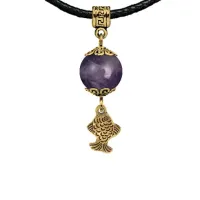 Амулет Золотая рыбка (исполнение желаний), аметист MKAG-21-0021