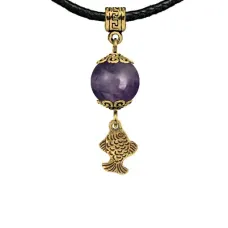 Амулет Золотая рыбка (исполнение желаний), аметист MKAG-21-0021