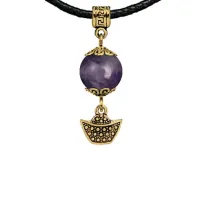 Амулет Золотой слиток (на богатство), аметист MKAG-21-0058