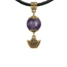 Амулет Золотой слиток (на богатство), аметист MKAG-21-0058