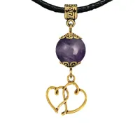 Амулет Два сердца (любовь и семейное счастье), аметист MKAG-21-2042