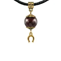 Амулет Подкова (на счастье), гранат MKAG-22-0018