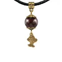 Амулет Золотая рыбка (исполнение желаний), гранат MKAG-22-0021