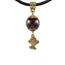 Амулет Золотая рыбка (исполнение желаний), гранат MKAG-22-0021