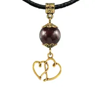 Амулет Два сердца (любовь и семейное счастье), гранат MKAG-22-2042