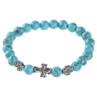 Браслет Спаси и сохрани с синтетическим камнем Бирюза BSV1-03