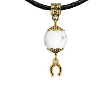 Амулет Подкова (на счастье), кахолонг MKAG-23-0018