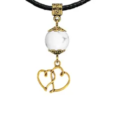 Амулет Два сердца (любовь и семейное счастье), кахолонг MKAG-23-2042