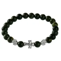 Браслет Спаси и сохрани с нат.камнем Змеевик BSV1-05