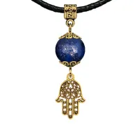 Амулет Хамса (от сглаза и зла), лазурит MKAG-26-0001