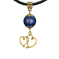 Амулет Два сердца (любовь и семейное счастье), лазурит MKAG-26-2042